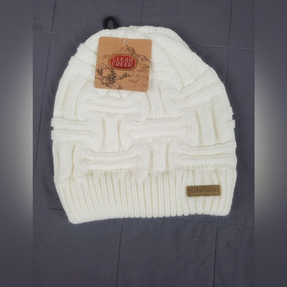 Clear Creek Women's White Knit Beanie